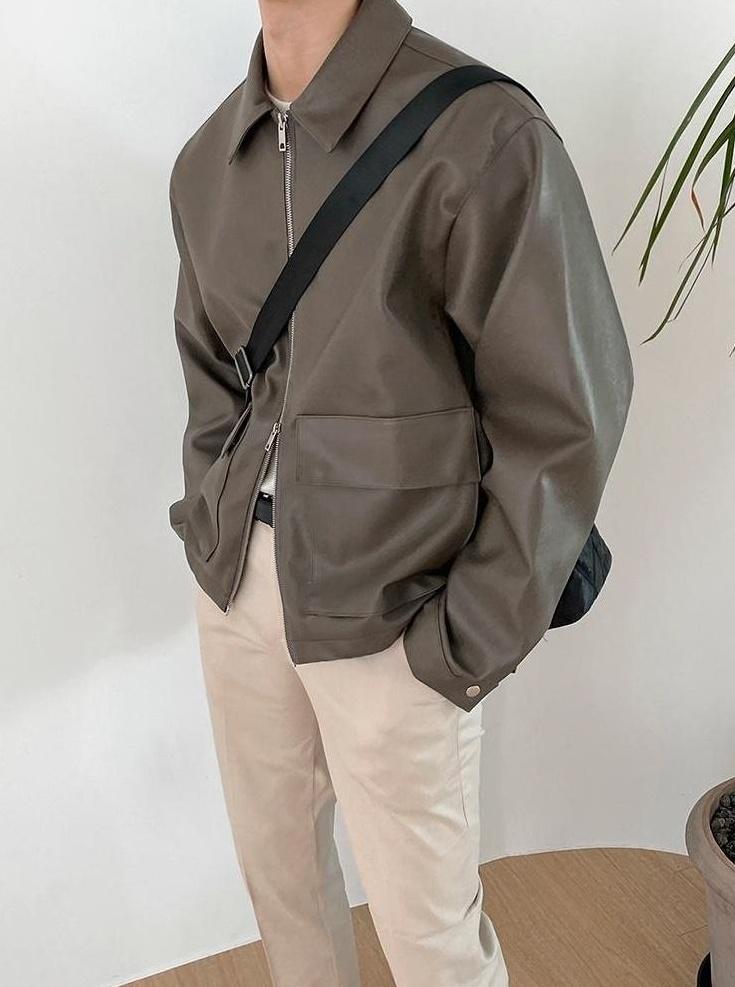 Stylish Biker PU Leather Jacket