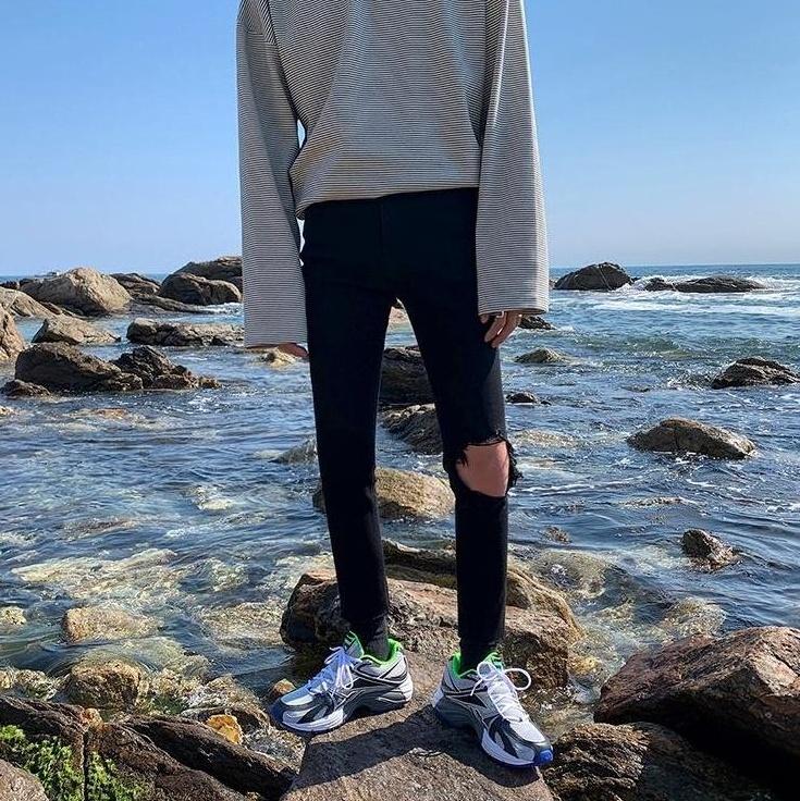 Stylish Black Ripped Denim Pants