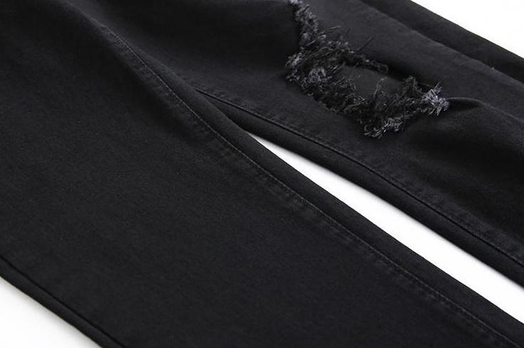 Stylish Black Ripped Denim Pants