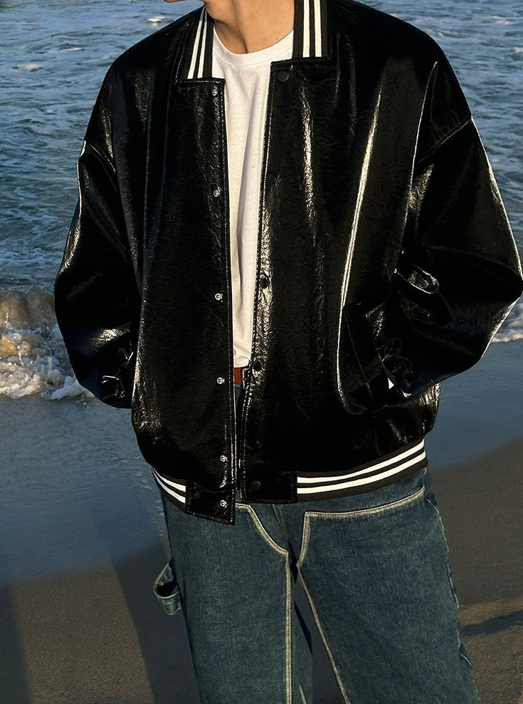 Stylish Color Block Bomber Flight Jacket