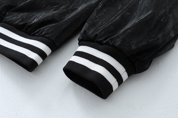 Stylish Color Block Bomber Flight Jacket