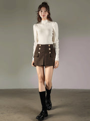Stylish Knit Bubble Sleeve Sweater Top