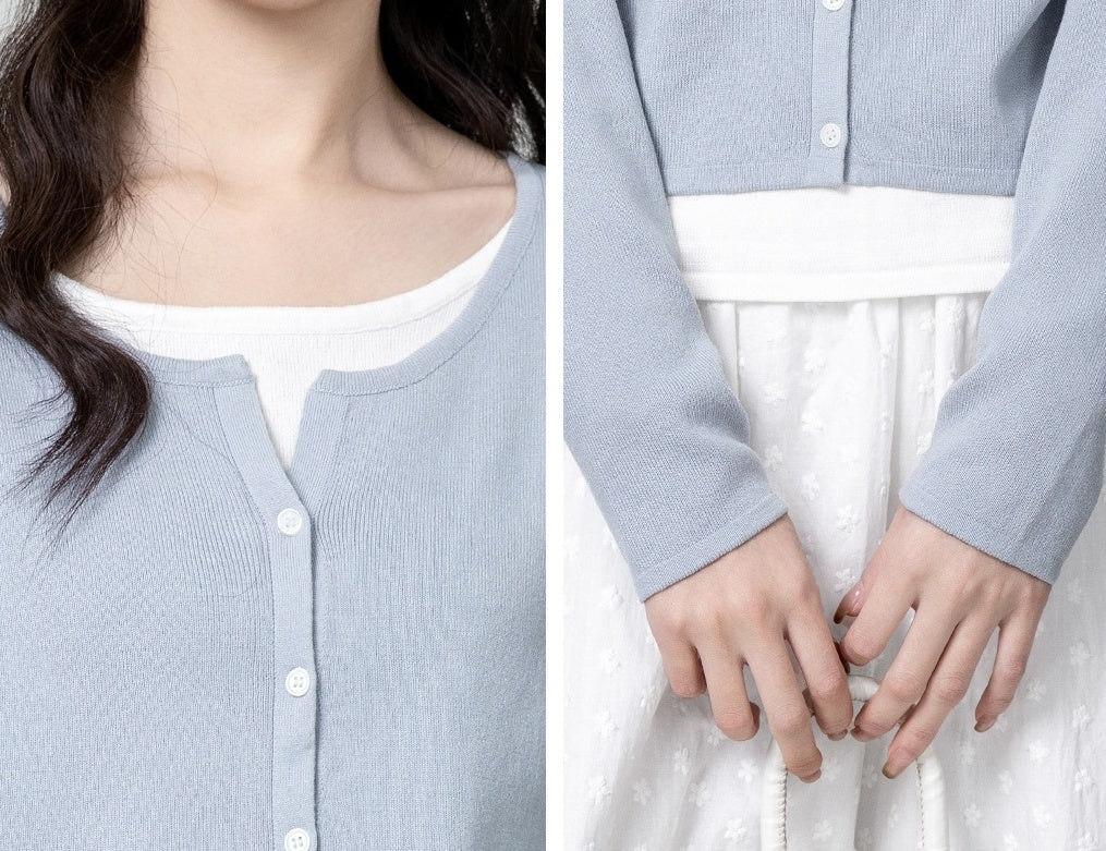 Stylish Knit Drawstring Patchwork Top