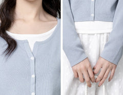 Stylish Knit Drawstring Patchwork Top