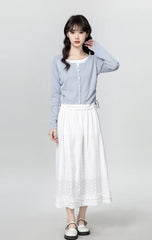Stylish Knit Drawstring Patchwork Top