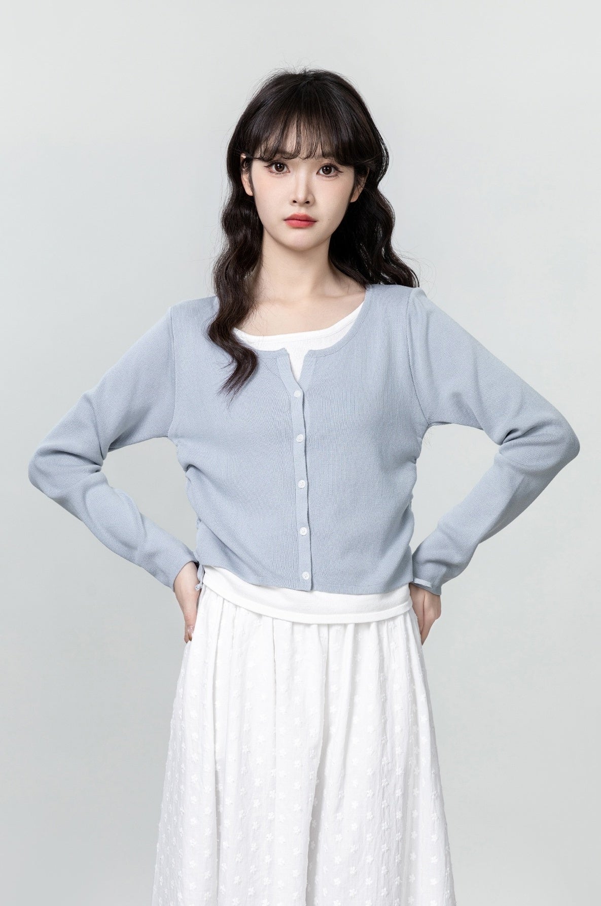 Stylish Knit Drawstring Patchwork Top