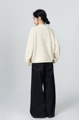 Stylish Loose Fit Sweater With High Collar