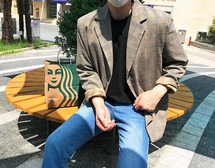 Stylish Plaid Casual Blazer Jacket