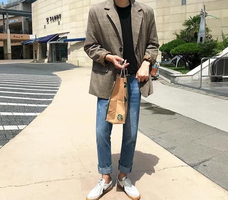 Stylish Plaid Casual Blazer Jacket