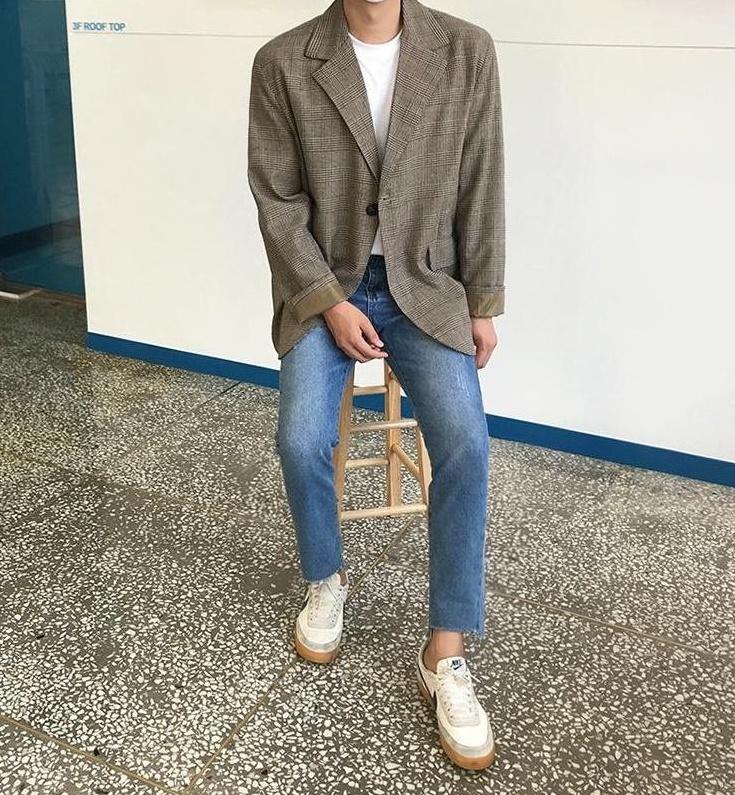 Stylish Plaid Casual Blazer Jacket