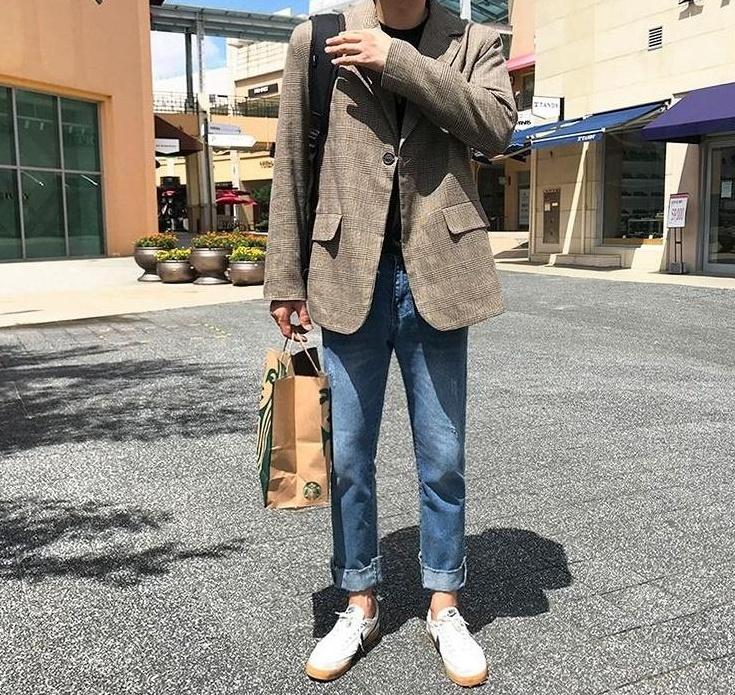 Stylish Plaid Casual Blazer Jacket
