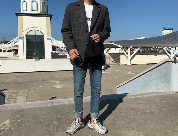 Stylish Plaid Casual Blazer Jacket