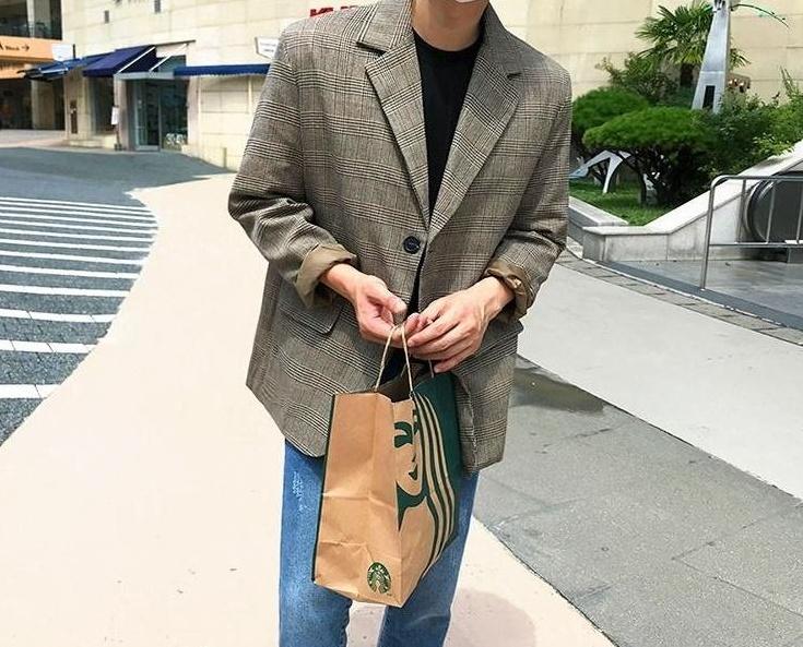 Stylish Plaid Casual Blazer Jacket