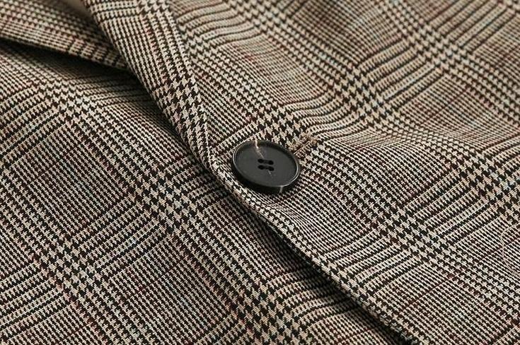 Stylish Plaid Casual Blazer Jacket