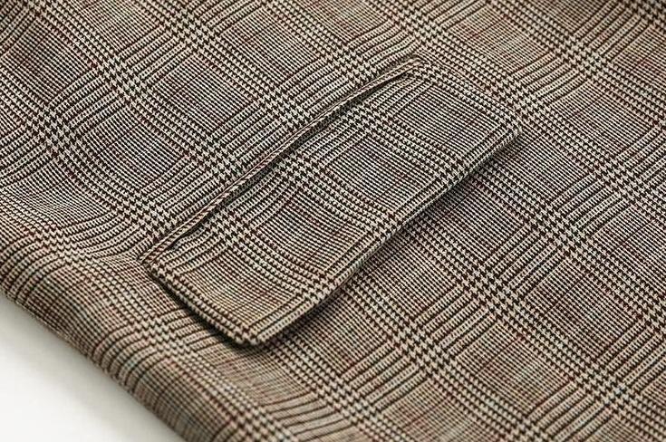 Stylish Plaid Casual Blazer Jacket
