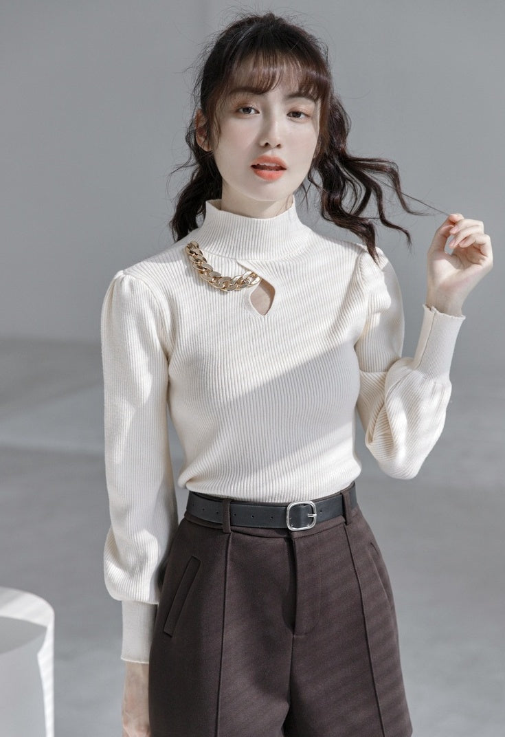 Stylish Red High Neck Sweater