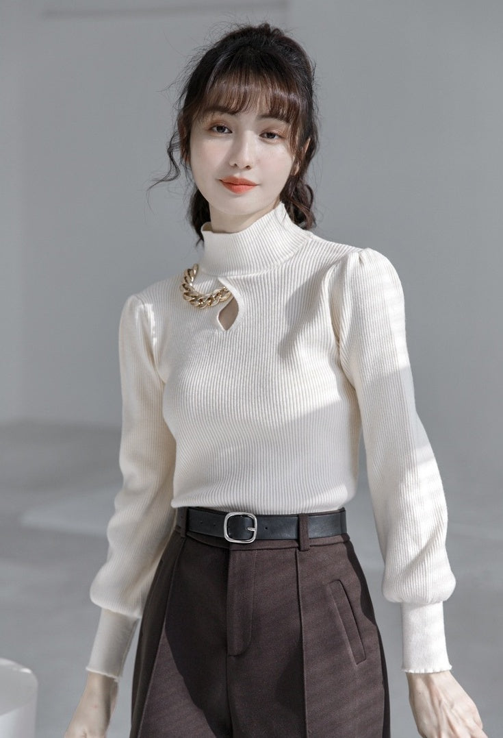Stylish Red High Neck Sweater