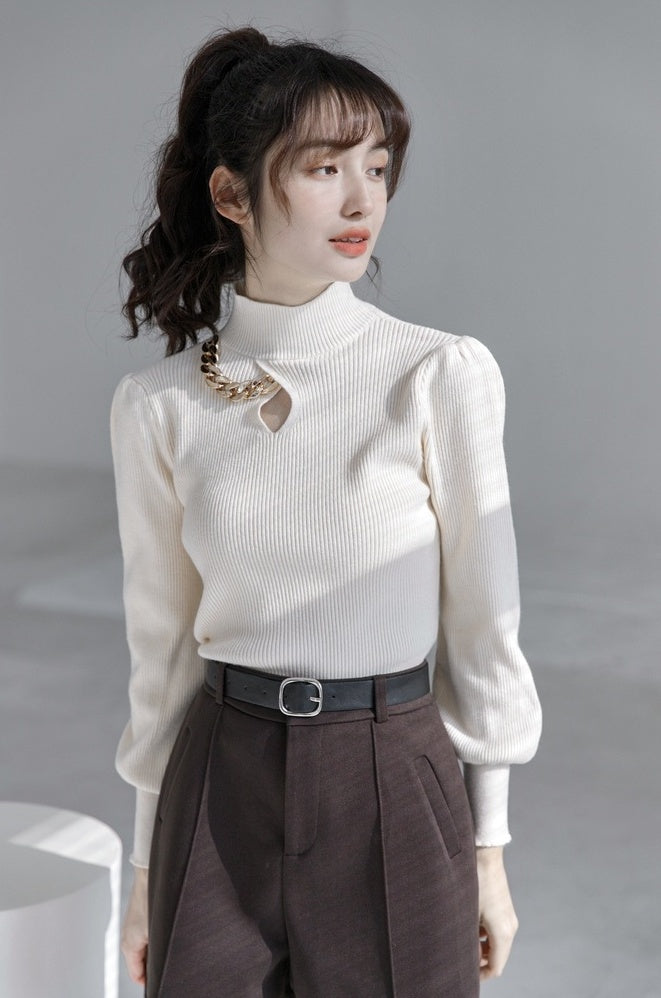 Stylish Red High Neck Sweater
