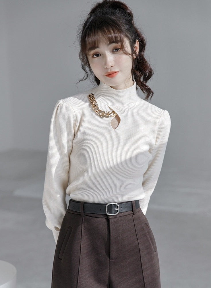 Stylish Red High Neck Sweater
