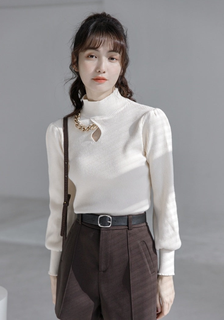 Stylish Red High Neck Sweater