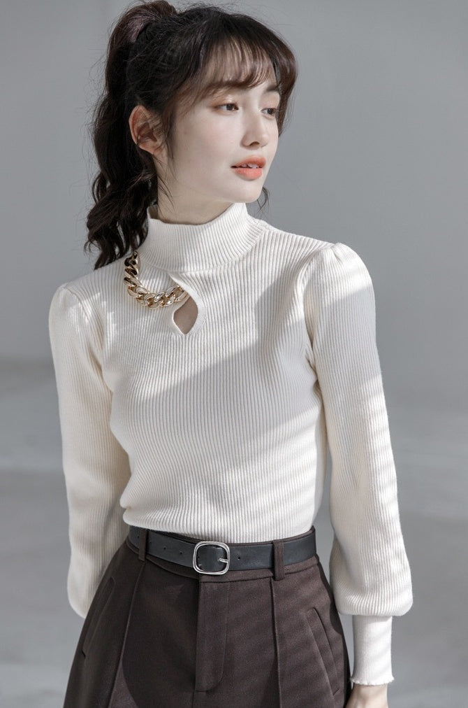 Stylish Red High Neck Sweater