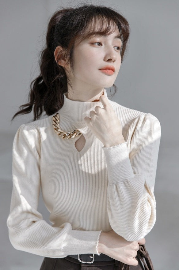 Stylish Red High Neck Sweater
