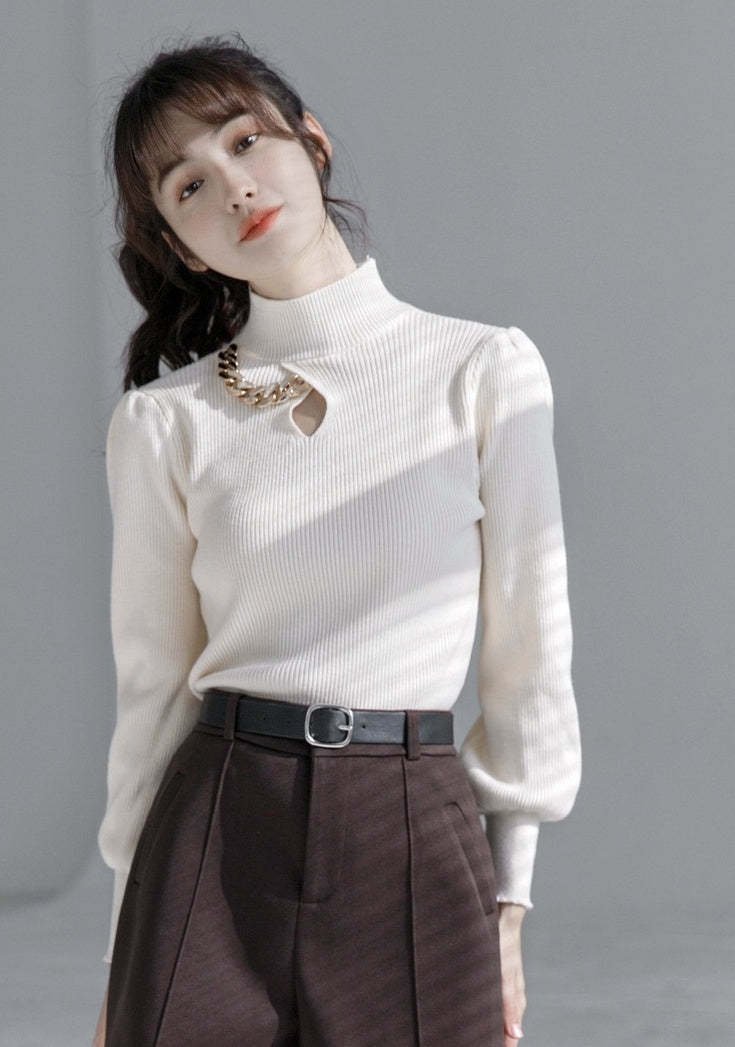 Stylish Red High Neck Sweater