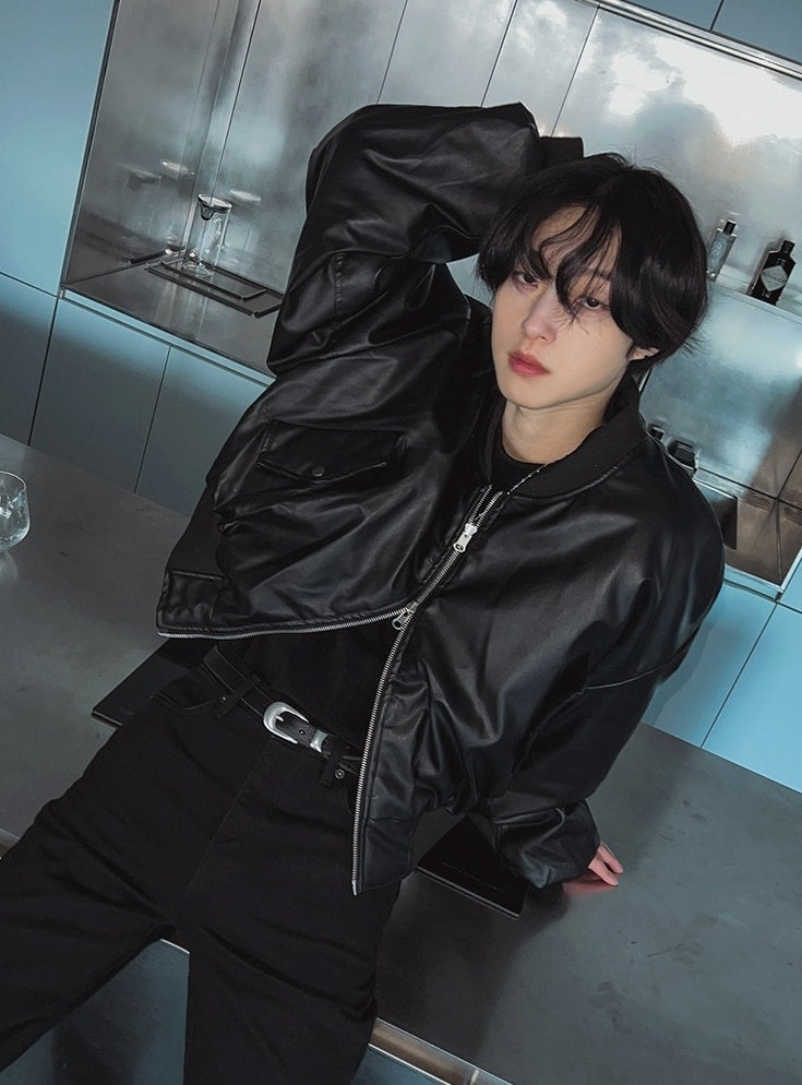 Stylish Short PU Leather Jacket Trendy Biker Edition