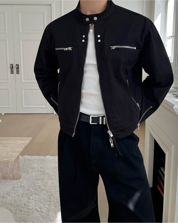 Stylish Short Stand Collar Jacket