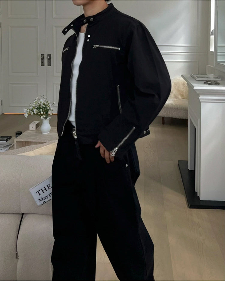 Stylish Short Stand Collar Jacket