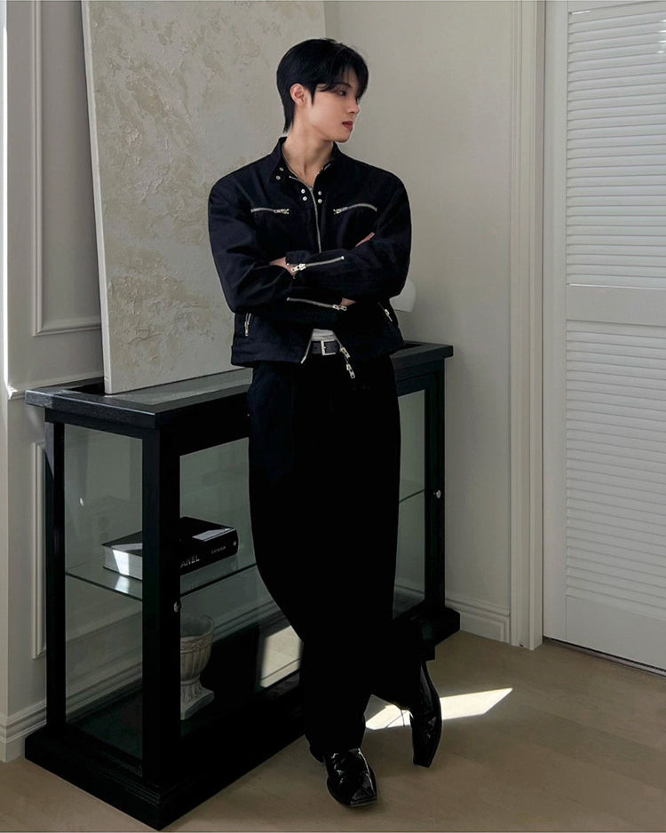 Stylish Short Stand Collar Jacket