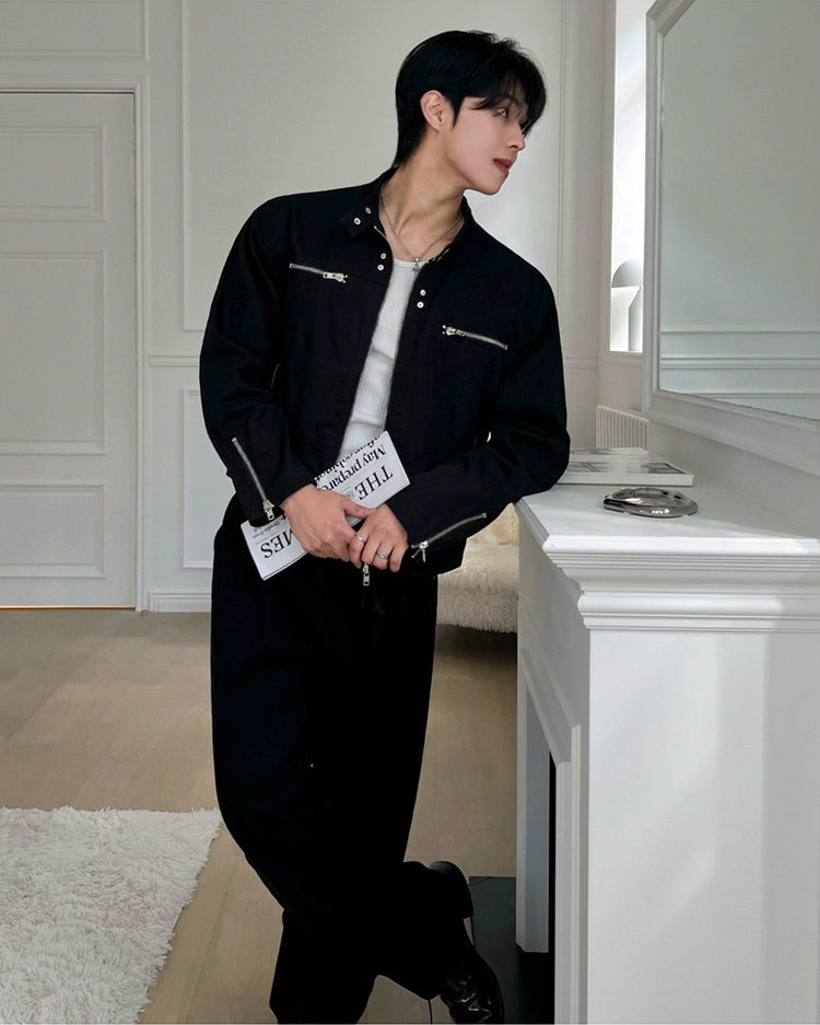Stylish Short Stand Collar Jacket