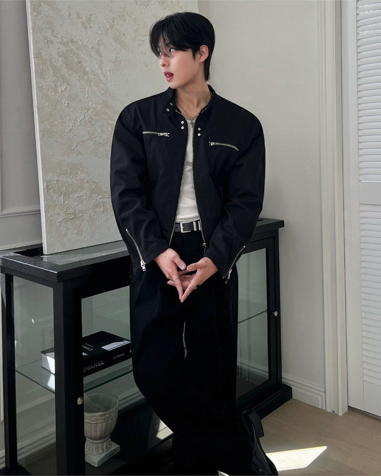 Stylish Short Stand Collar Jacket