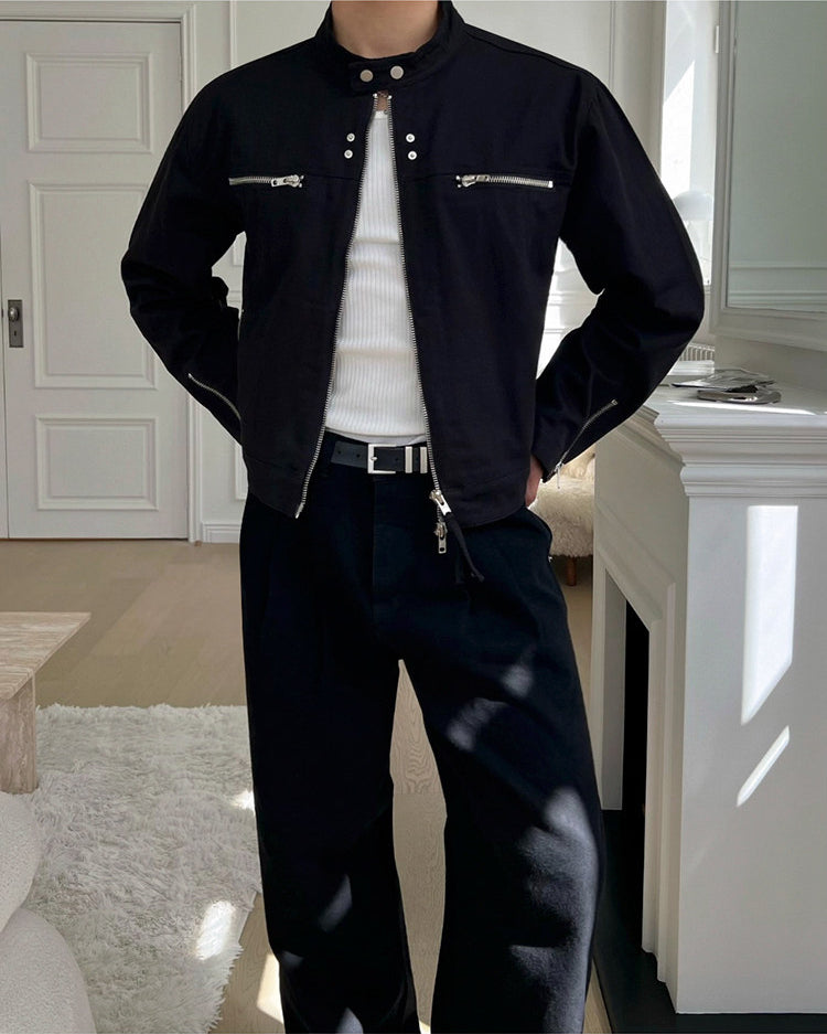 Stylish Short Stand Collar Jacket