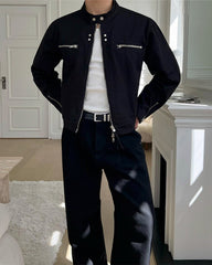 Stylish Short Stand Collar Jacket
