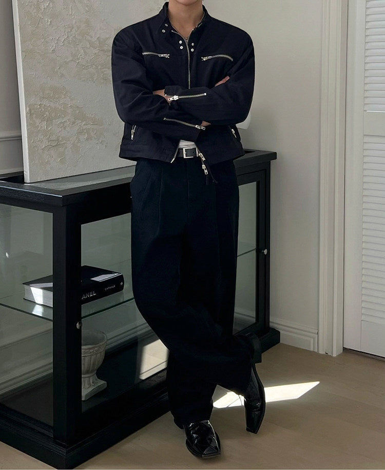 Stylish Short Stand Collar Jacket