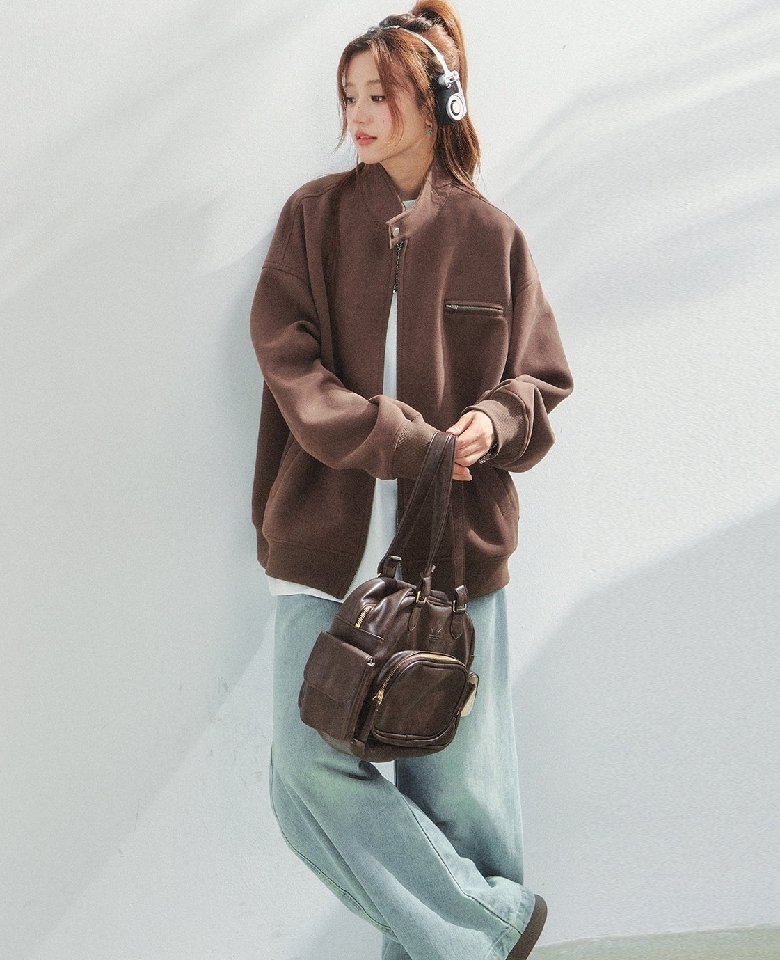 Stylish Stand Collar Air Layer Sweatshirt Jacket