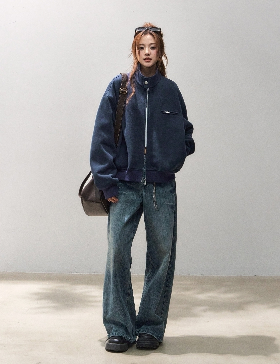 Stylish Stand Collar Air Layer Sweatshirt Jacket