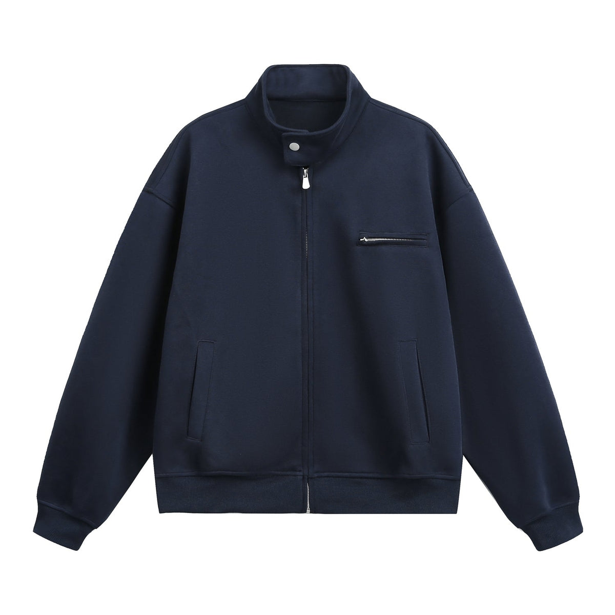 Stylish Stand Collar Air Layer Sweatshirt Jacket