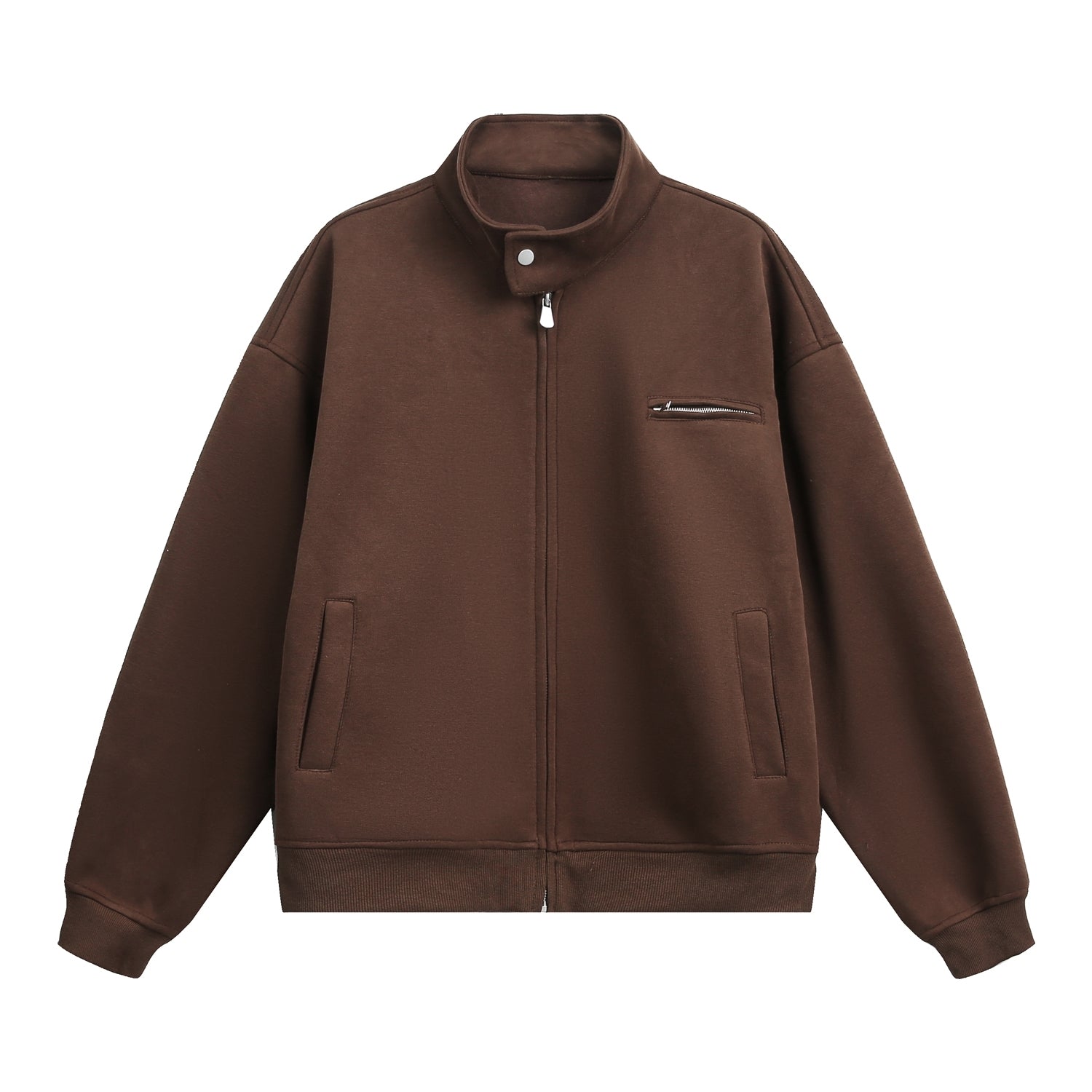 Stylish Stand Collar Air Layer Sweatshirt Jacket