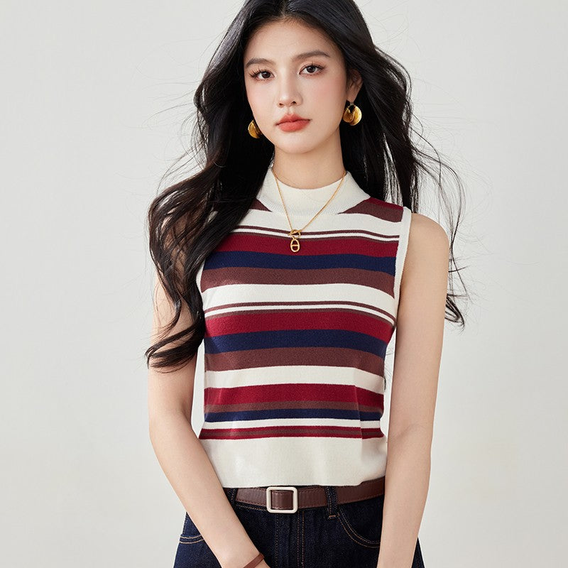 Stylish Striped Knit Tank Top