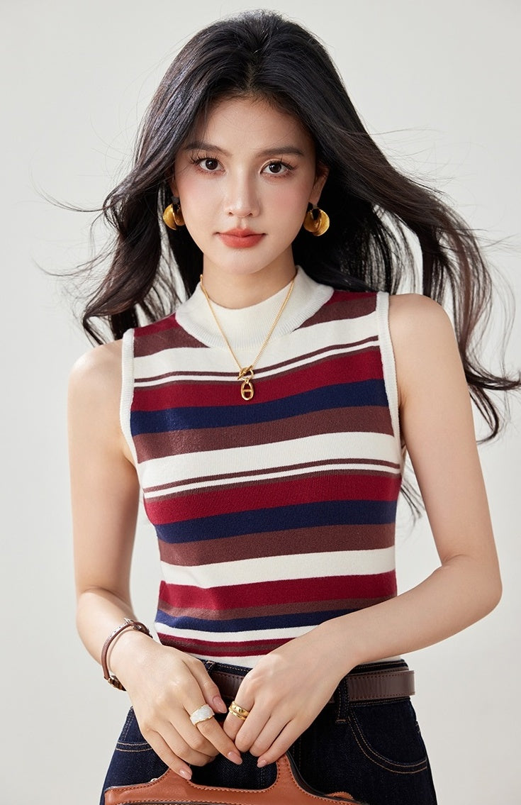 Stylish Striped Knit Tank Top