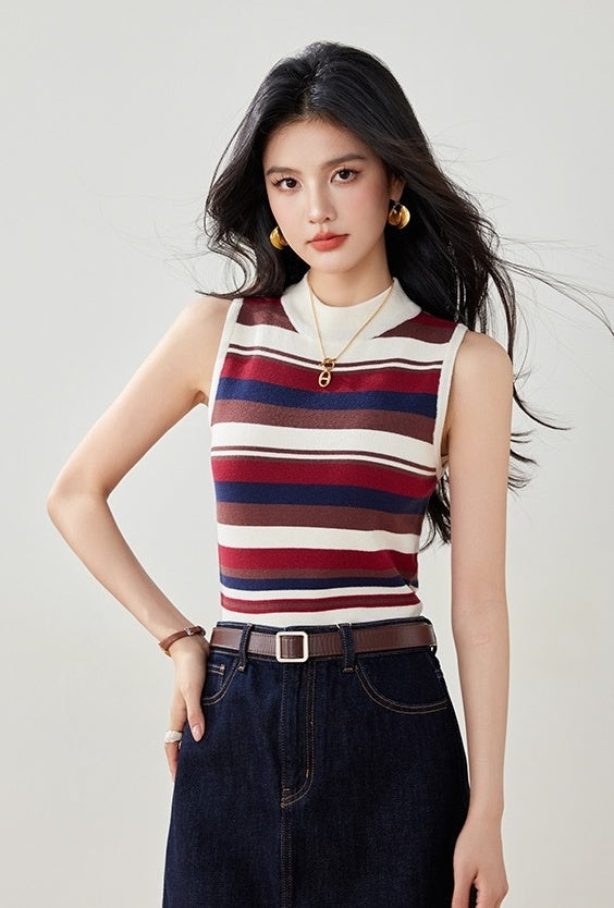 Stylish Striped Knit Tank Top