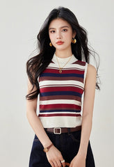 Stylish Striped Knit Tank Top