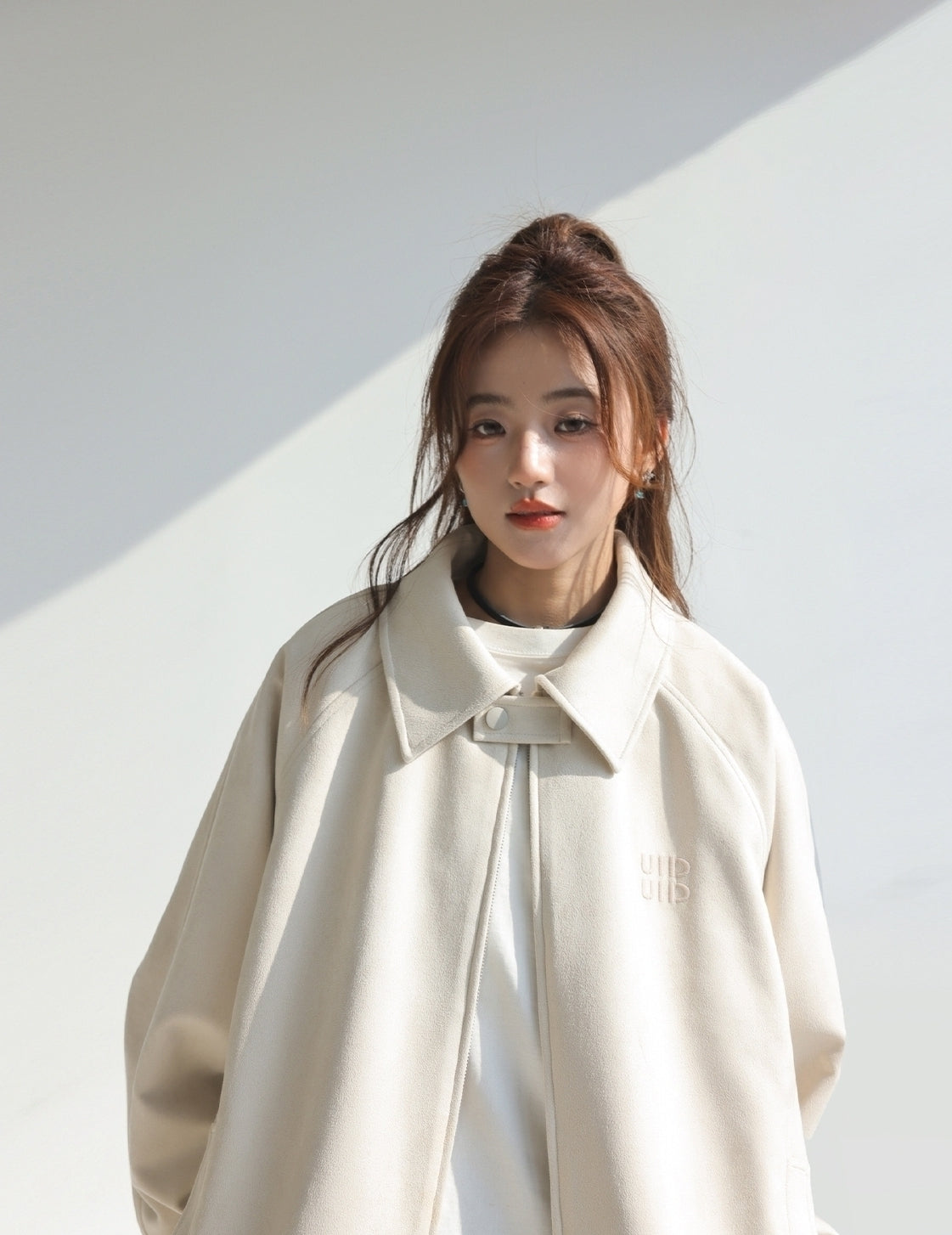 Embroidered Letter Chic Pink Jacket