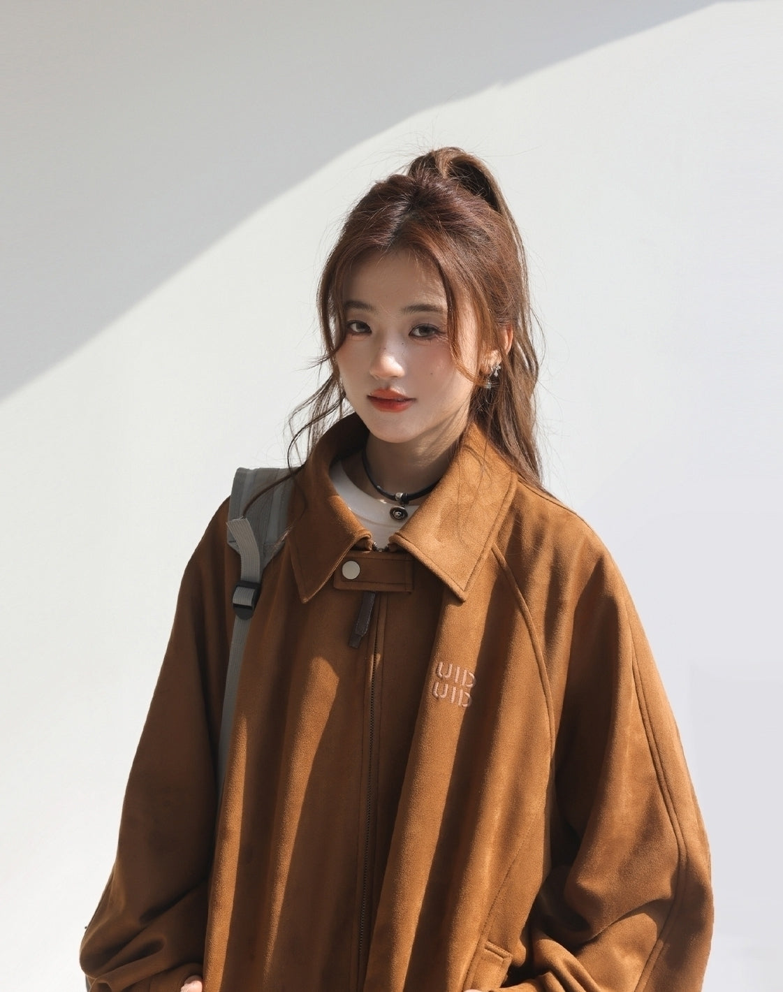 Embroidered Letter Chic Pink Jacket