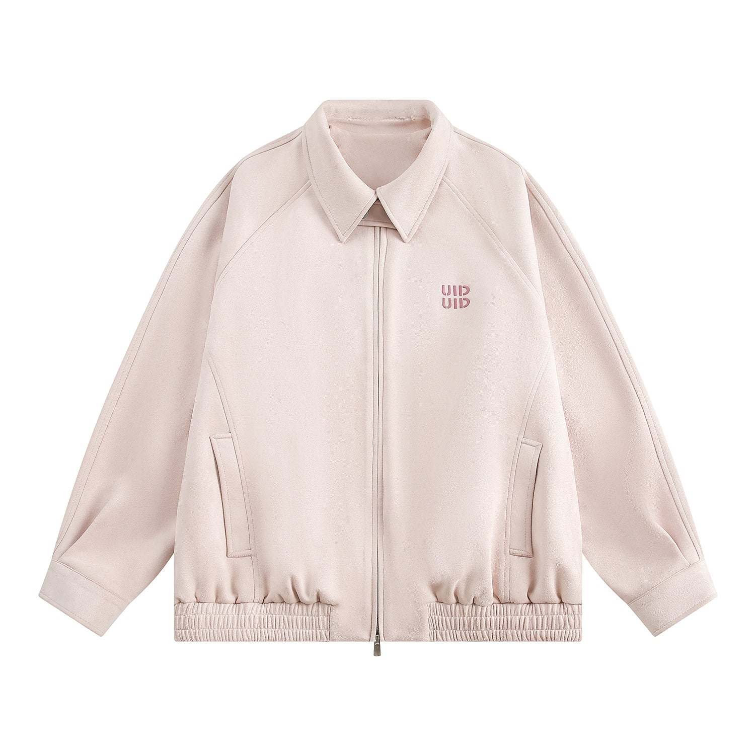 Embroidered Letter Chic Pink Jacket
