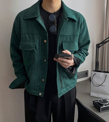 Suede Short Jacket Trendy Workwear Coat