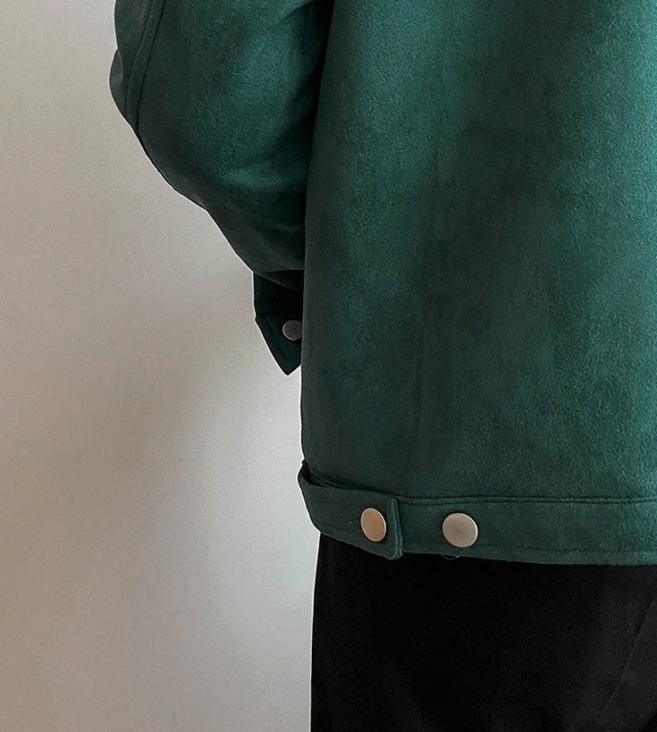 Suede Short Jacket Trendy Workwear Coat