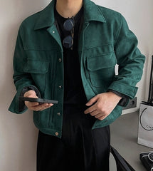 Suede Short Jacket Trendy Workwear Coat